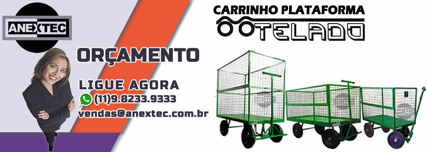 carrinho plataforma telado, carrinho fechado, carrinho 4 telas, 